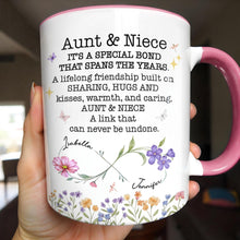 Load image into Gallery viewer, Personalized Floral Birth Month Flowers Accent Mug Gift for Niece
