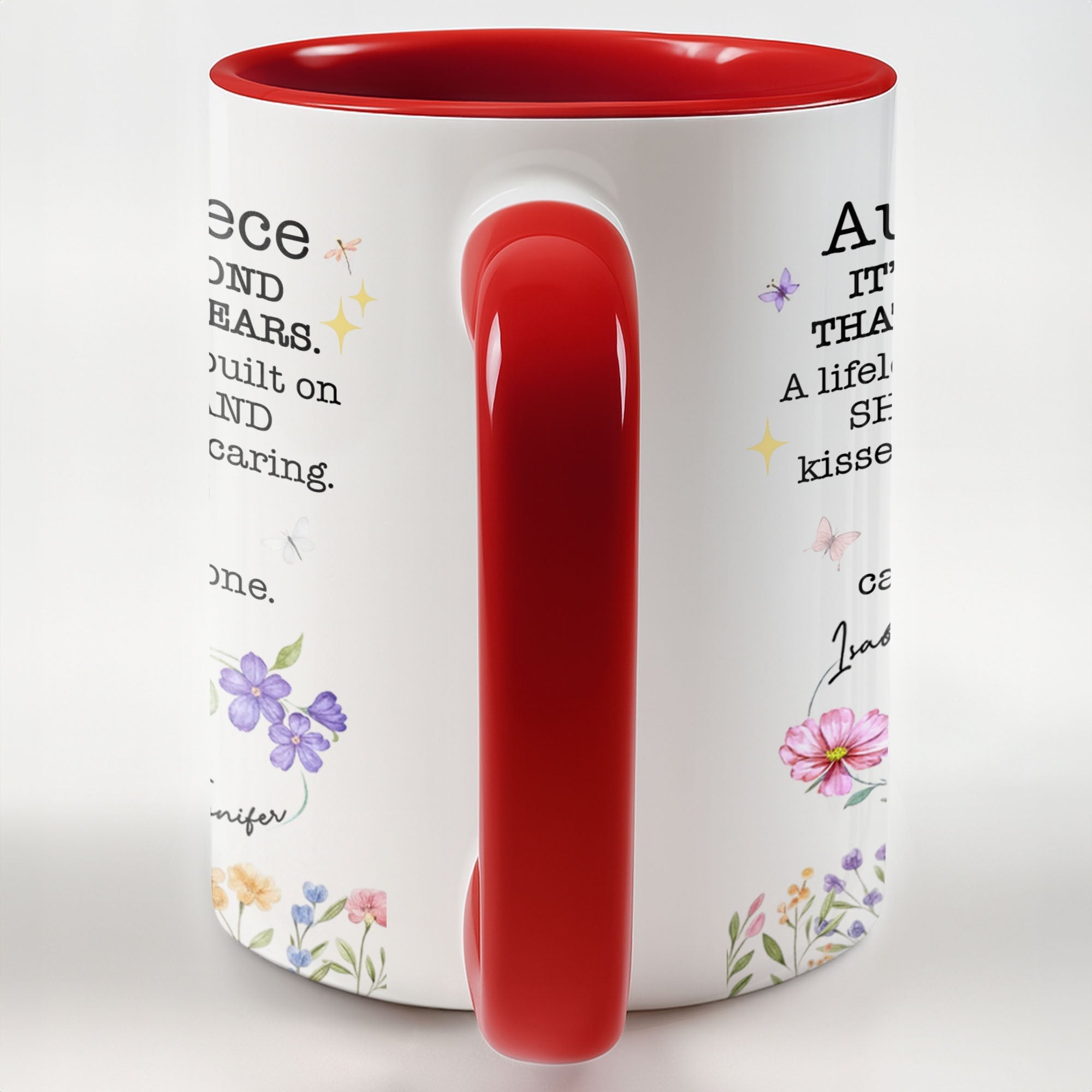 Personalized Floral Birth Month Flowers Accent Mug Gift for Niece