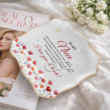 Load image into Gallery viewer, Personalized Ceramic Jewelry Dish Custom Name for Niece Gift
