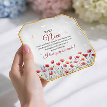 Load image into Gallery viewer, Personalized Ceramic Jewelry Dish Custom Name for Niece Gift
