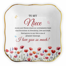Load image into Gallery viewer, Personalized Ceramic Jewelry Dish Custom Name for Niece Gift
