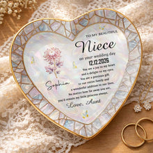 Load image into Gallery viewer, Personalized Heart Jewelry Dish Custom Name Gift for Niece
