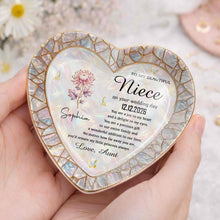 Load image into Gallery viewer, Personalized Heart Jewelry Dish Custom Name Gift for Niece
