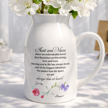 Load image into Gallery viewer, Custom Ceramic Flower Vase Birth Month Flowers Gift for Niece
