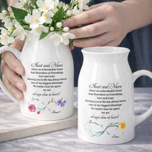 Load image into Gallery viewer, Custom Ceramic Flower Vase Birth Month Flowers Gift for Niece
