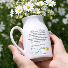 Load image into Gallery viewer, Custom Ceramic Flower Vase Birth Month Flowers Gift for Niece

