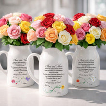 Load image into Gallery viewer, Custom Ceramic Flower Vase Birth Month Flowers Gift for Niece
