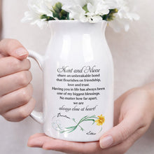 Load image into Gallery viewer, Custom Ceramic Flower Vase Birth Month Flowers Gift for Niece
