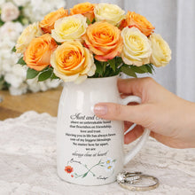 Load image into Gallery viewer, Custom Ceramic Flower Vase Birth Month Flowers Gift for Niece
