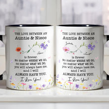 Load image into Gallery viewer, Personalized Accent Mug Custom Birth Month Flowers for Niece
