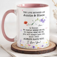 Load image into Gallery viewer, Personalized Accent Mug Custom Birth Month Flowers for Niece
