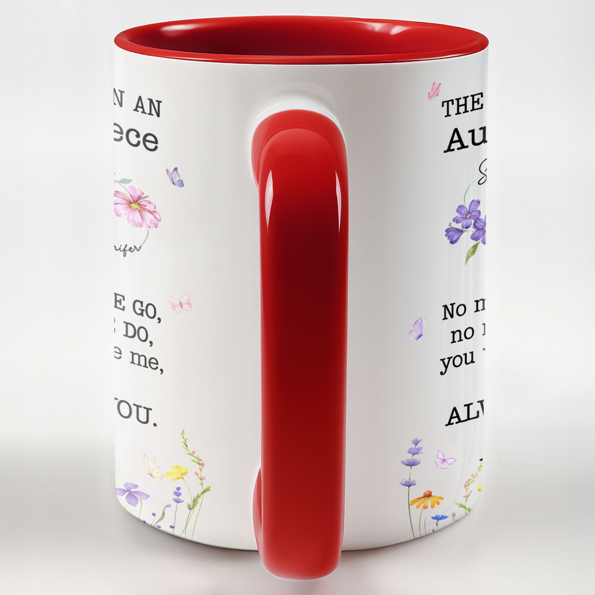 Personalized Accent Mug Custom Birth Month Flowers for Niece