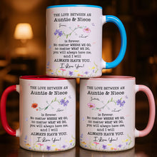 Load image into Gallery viewer, Personalized Accent Mug Custom Birth Month Flowers for Niece
