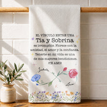 Load image into Gallery viewer, Personalized Kitchen Towel Custom Name Aunt Niece Gift Floral
