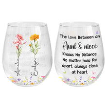 Load image into Gallery viewer, Personalized Stemless Wine Glass Custom Name Aunt Niece Gift
