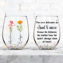 Load image into Gallery viewer, Personalized Stemless Wine Glass Custom Name Aunt Niece Gift
