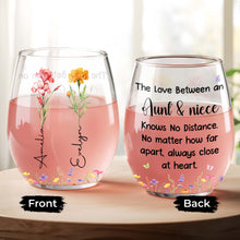 Load image into Gallery viewer, Personalized Stemless Wine Glass Custom Name Aunt Niece Gift
