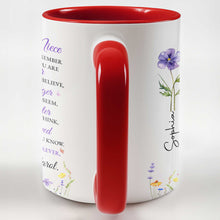 Load image into Gallery viewer, Personalized Custom Accent Mug Birth Month Flower Gift for Niece
