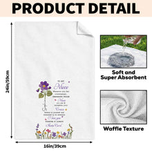 Load image into Gallery viewer, Personalized Kitchen Towel Custom Birth Flower Gift for Niece
