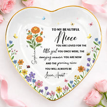 Load image into Gallery viewer, Personalized Heart-Shaped Jewelry Dish Custom Niece Gift
