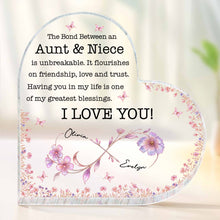Load image into Gallery viewer, Personalized Heart Shaped Acrylic Plaque Gift for Aunt &amp; Niece
