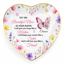 Load image into Gallery viewer, Personalized Heart Jewelry Dish Custom Name Gift for Niece
