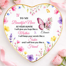 Load image into Gallery viewer, Personalized Heart Jewelry Dish Custom Name Gift for Niece
