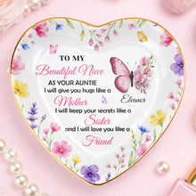 Load image into Gallery viewer, Personalized Heart Jewelry Dish Custom Name Gift for Niece
