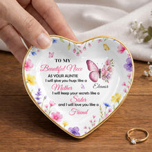 Load image into Gallery viewer, Personalized Heart Jewelry Dish Custom Name Gift for Niece
