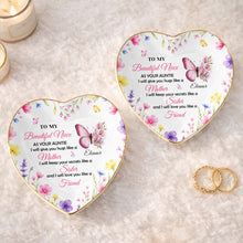 Load image into Gallery viewer, Personalized Heart Jewelry Dish Custom Name Gift for Niece

