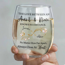 Load image into Gallery viewer, Personalized Stemless Wine Glass Birth Month Flowers Gift for Niece
