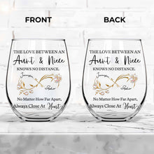 Load image into Gallery viewer, Personalized Stemless Wine Glass Birth Month Flowers Gift for Niece
