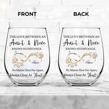 Load image into Gallery viewer, Personalized Stemless Wine Glass Birth Month Flowers Gift for Niece
