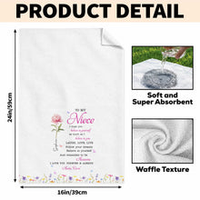 Load image into Gallery viewer, Personalized Kitchen Towel Custom Birth Flower Gift for Niece
