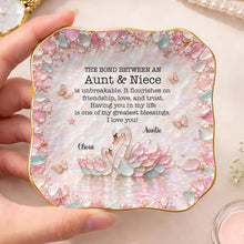 Load image into Gallery viewer, Personalized Ceramic Lace Jewelry Dish Custom Name Gift for Niece

