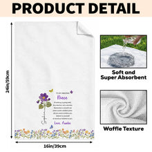 Load image into Gallery viewer, Personalized Kitchen Towel Custom Gift for Niece with Flowers
