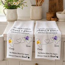 Load image into Gallery viewer, Personalized Kitchen Towel Custom Aunt Niece Gift Idea Flowers
