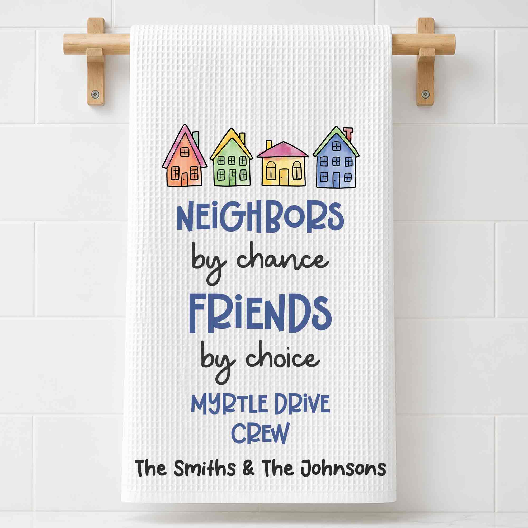 Personalized Kitchen Towel Custom Name Gift for Neighbors