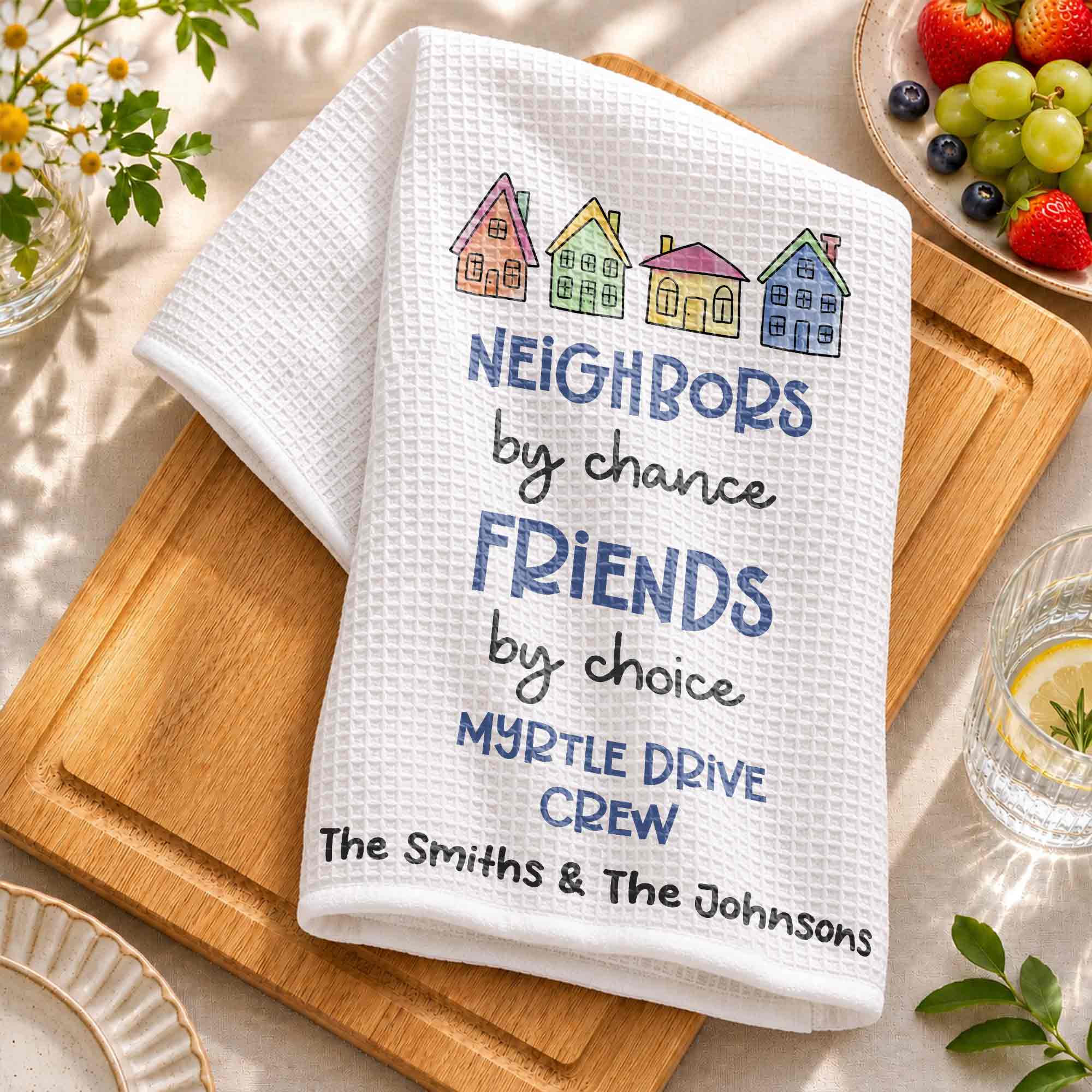 Personalized Kitchen Towel Custom Name Gift for Neighbors