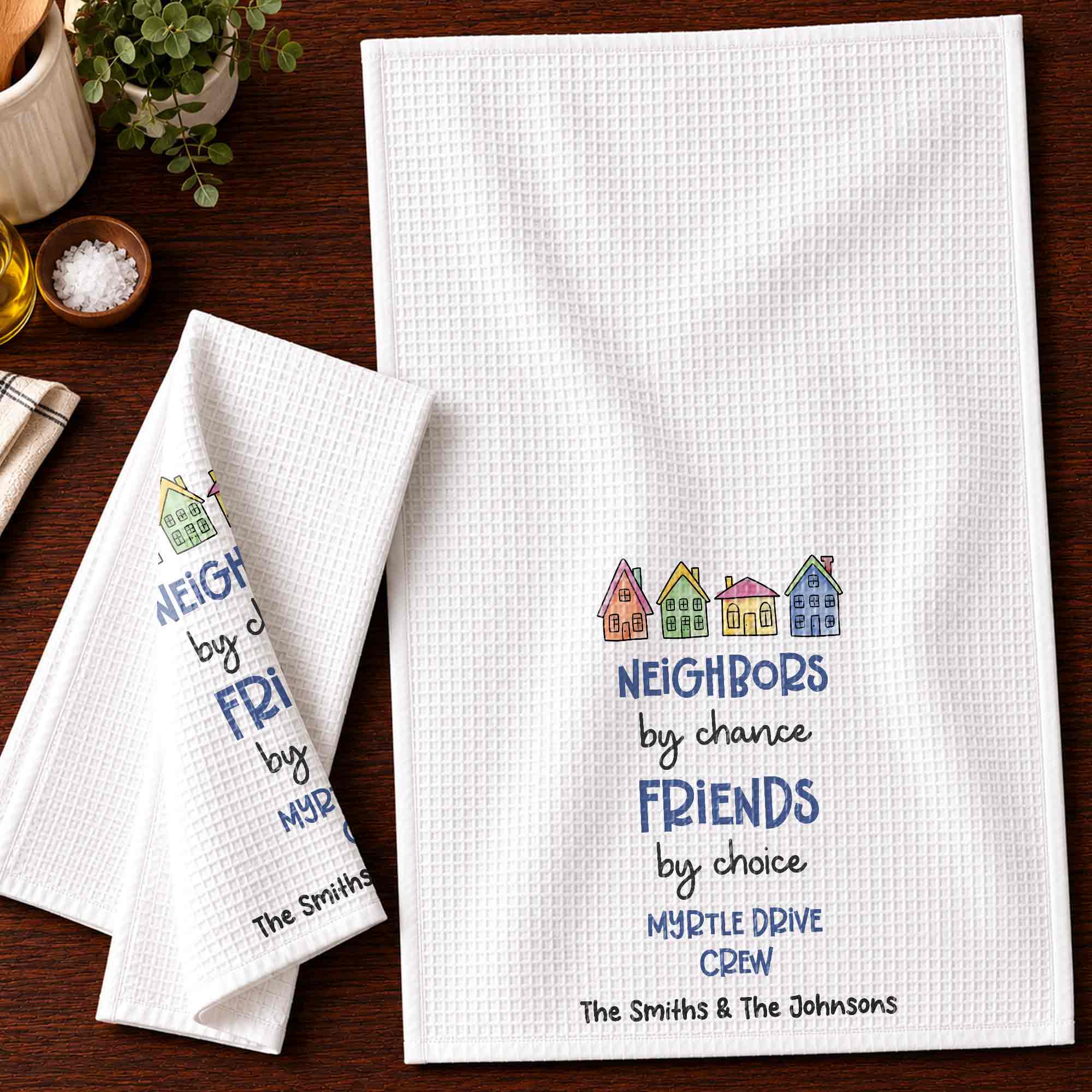 Personalized Kitchen Towel Custom Name Gift for Neighbors