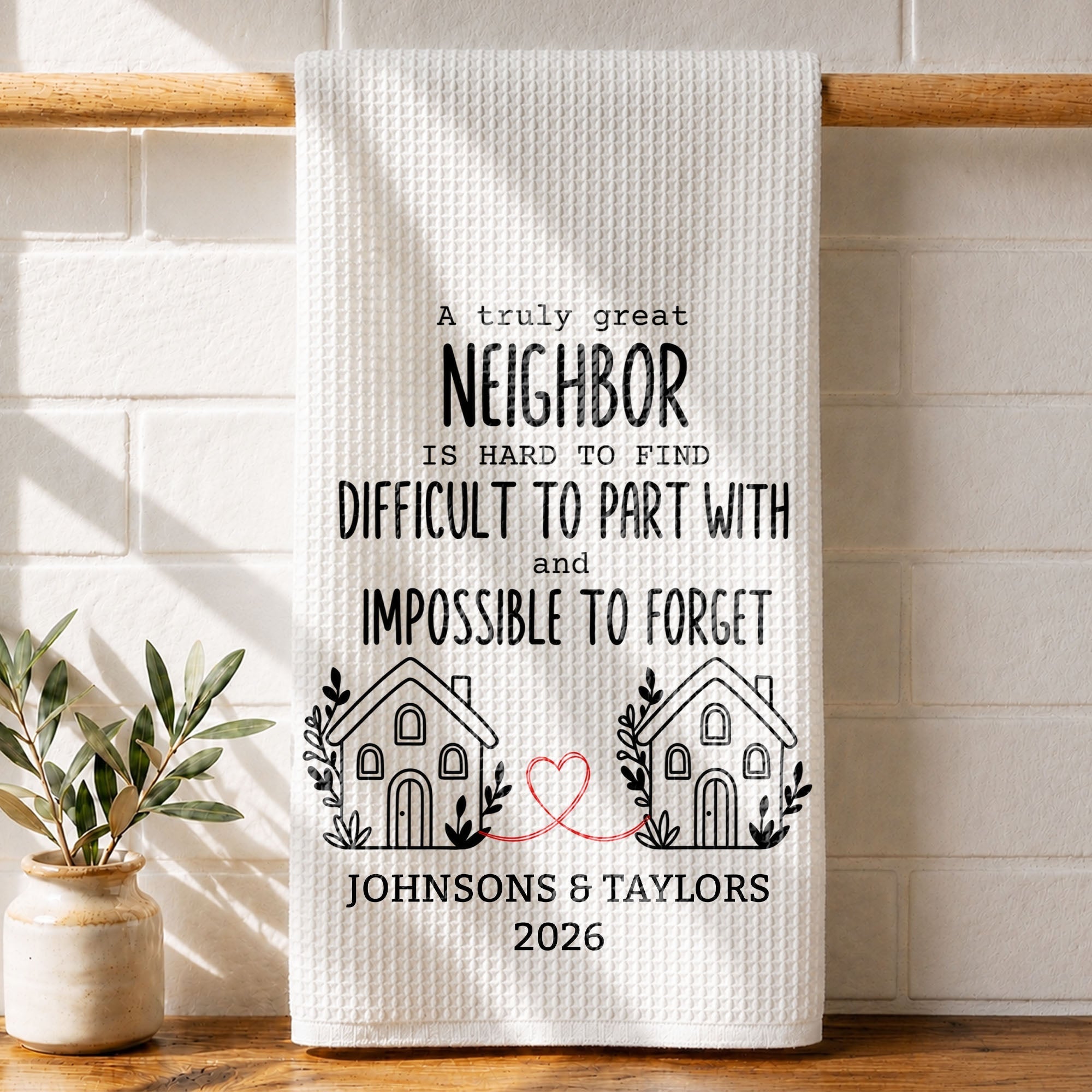 Personalized Kitchen Towel Custom Gift for Neighbors & Friends