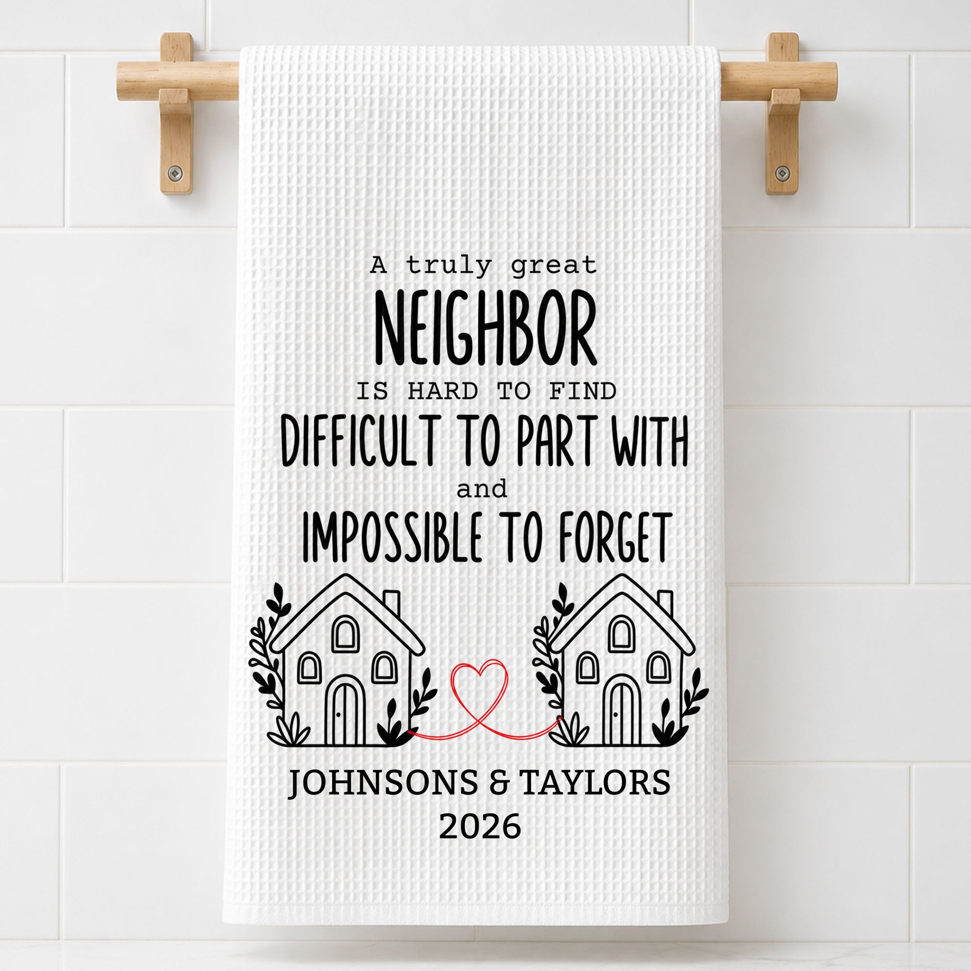 Personalized Kitchen Towel Custom Gift for Neighbors & Friends