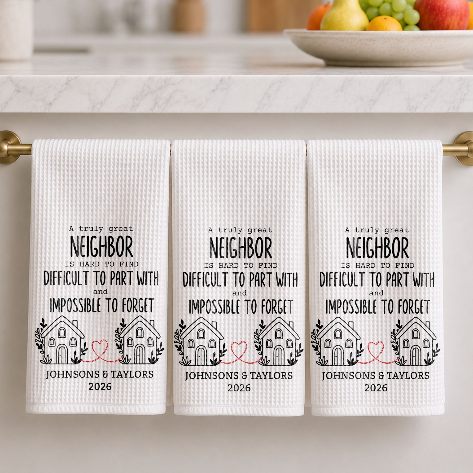 Personalized Kitchen Towel Custom Gift for Neighbors & Friends