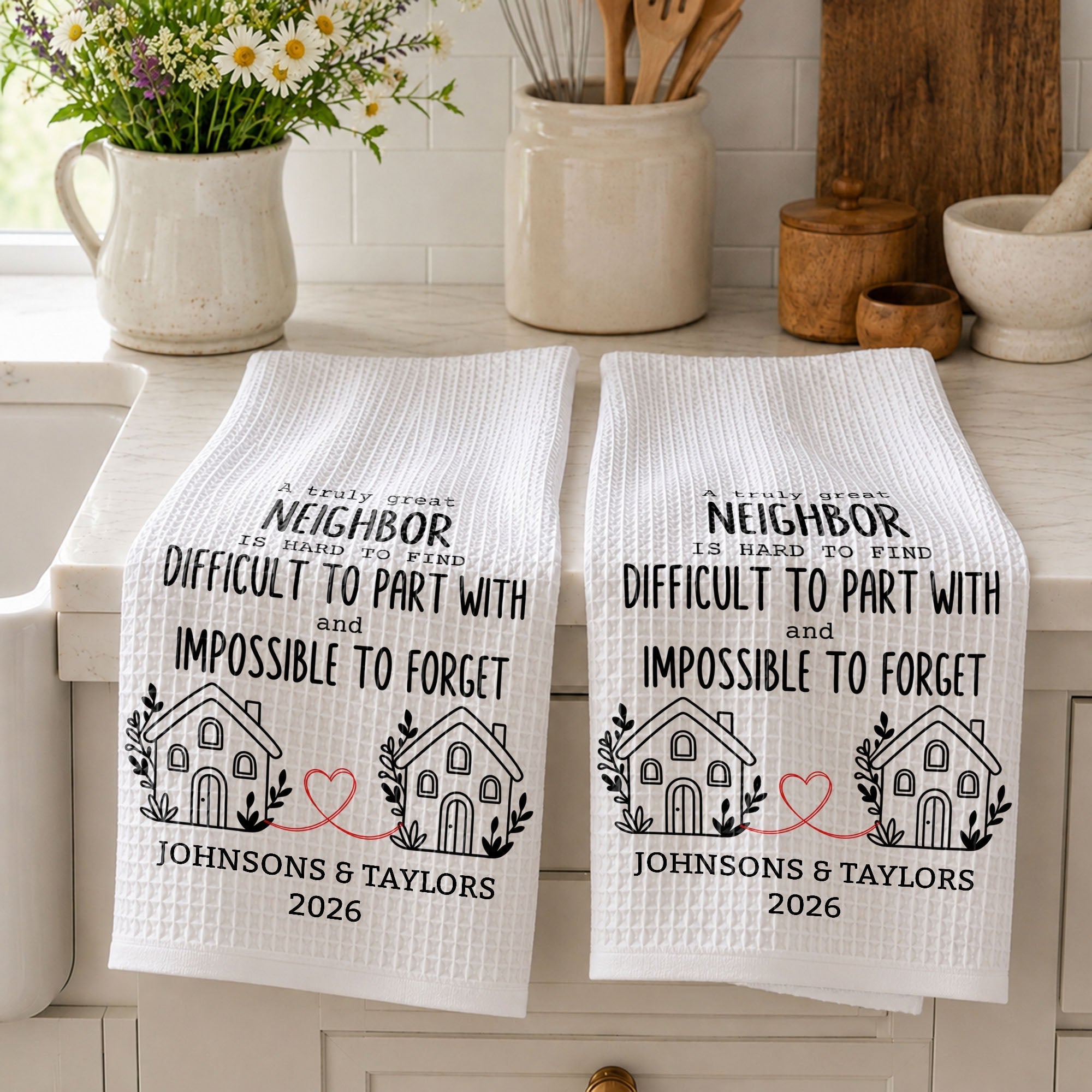 Personalized Kitchen Towel Custom Gift for Neighbors & Friends