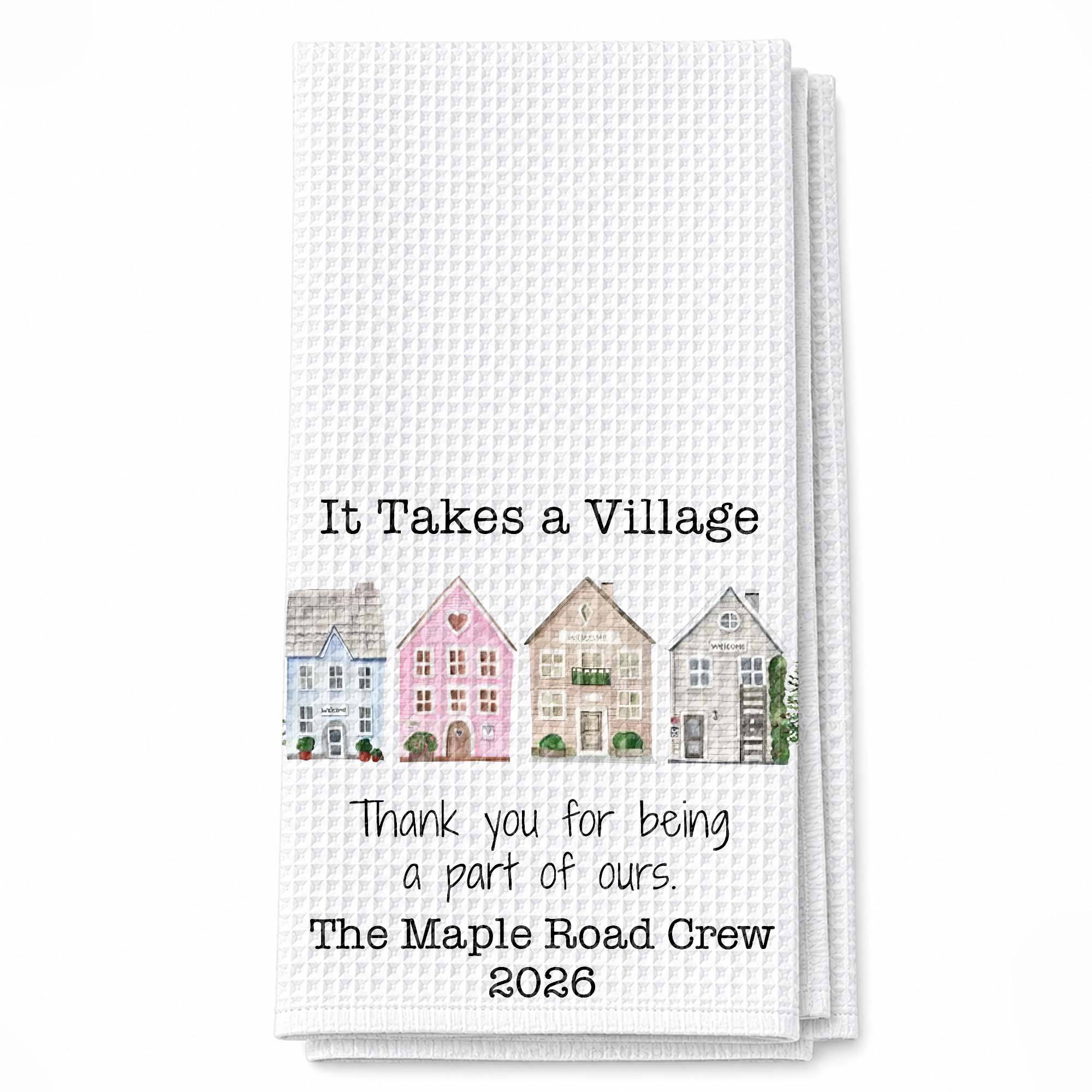 Personalized Thank You Neighbor Kitchen Towel Custom Gift