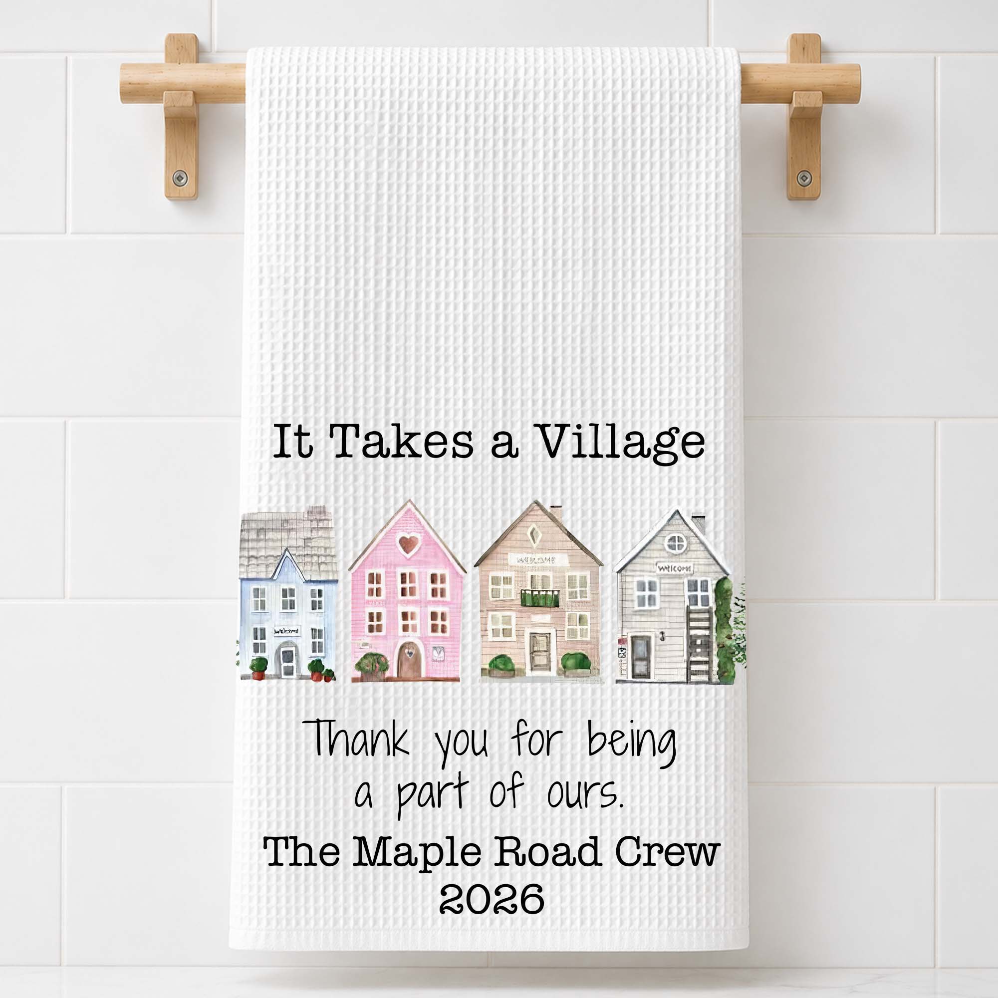 Personalized Thank You Neighbor Kitchen Towel Custom Gift