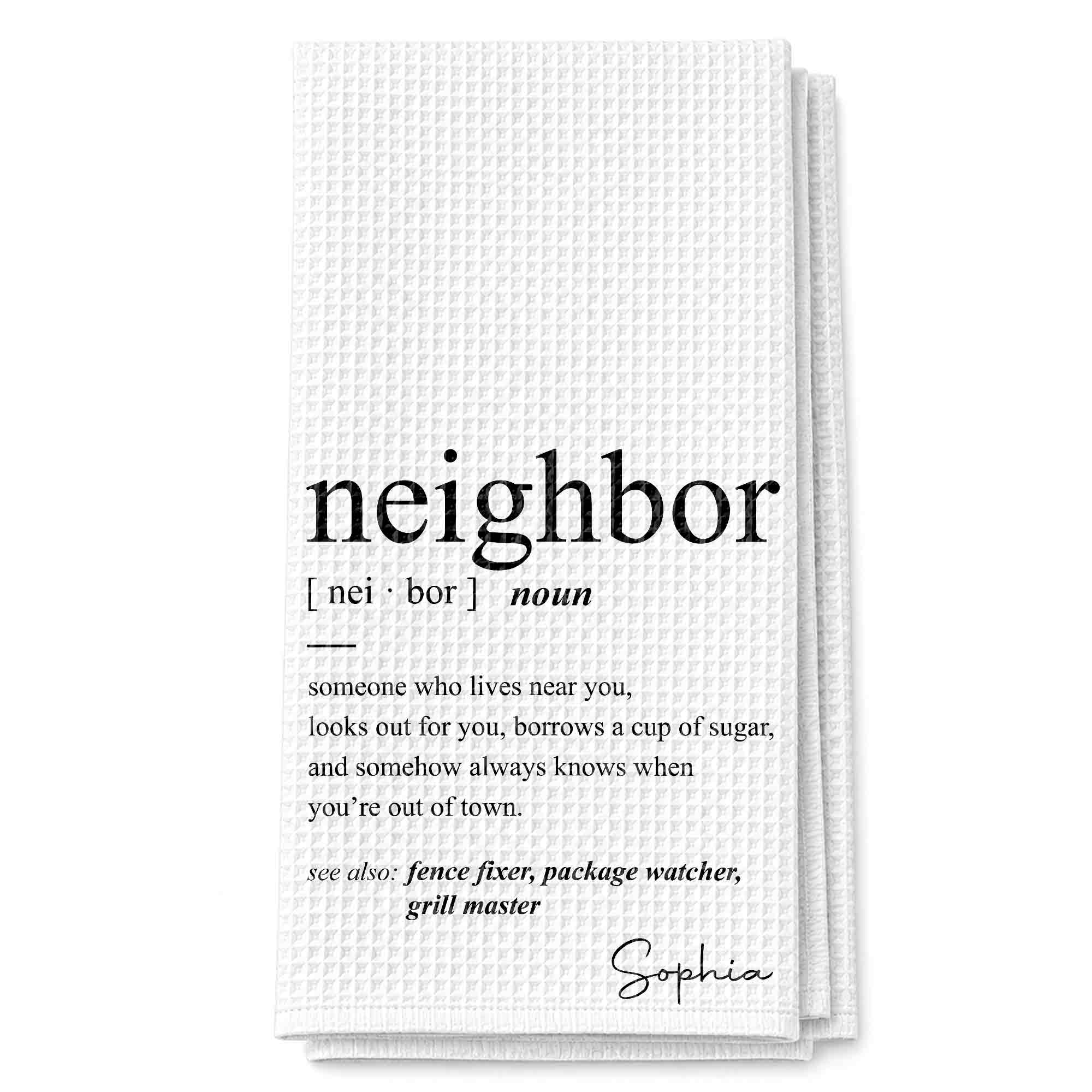 Personalized Kitchen Towel Custom Gift for Neighbors Home Decor