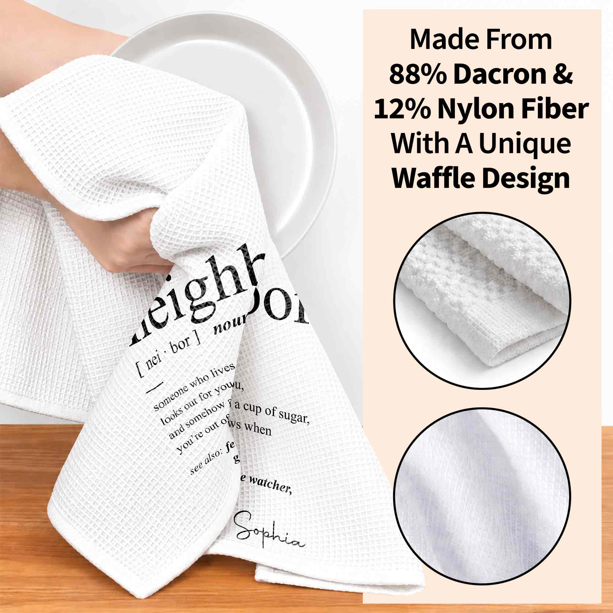 Personalized Kitchen Towel Custom Gift for Neighbors Home Decor