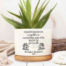Load image into Gallery viewer, Personalized Ceramic Plant Pot Custom Message Gift for Neighbors
