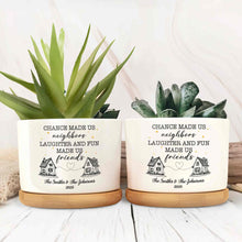 Load image into Gallery viewer, Personalized Ceramic Plant Pot Custom Message Gift for Neighbors
